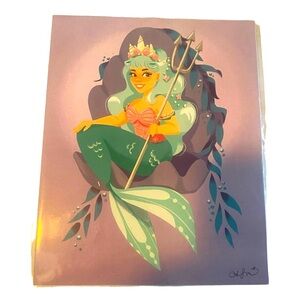 New Mermaid Queen Art Print 8x10 by Ann Shen Signed